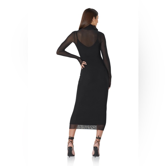 AFRM ~ Shailene Mesh Dress in Black - Picture 4 of 9